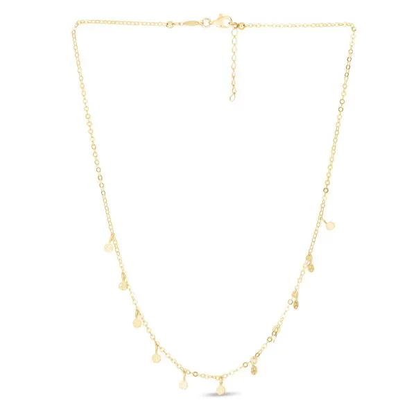 14K Gold Polished Circle Dangle Choker Tennies Jewelry Appleton, WI