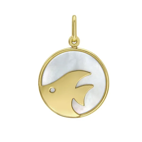 14K Gold MOP Fish Charm Clater Jewelers Louisville, KY
