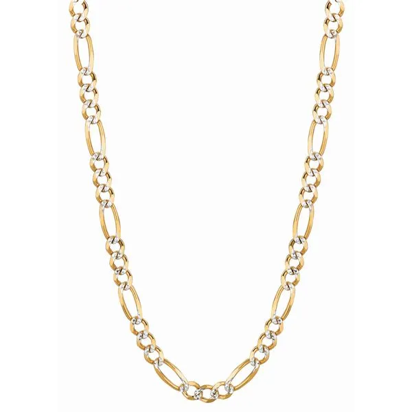 14K Gold 5.8mm White Pave Figaro Chain  Tennies Jewelry Appleton, WI