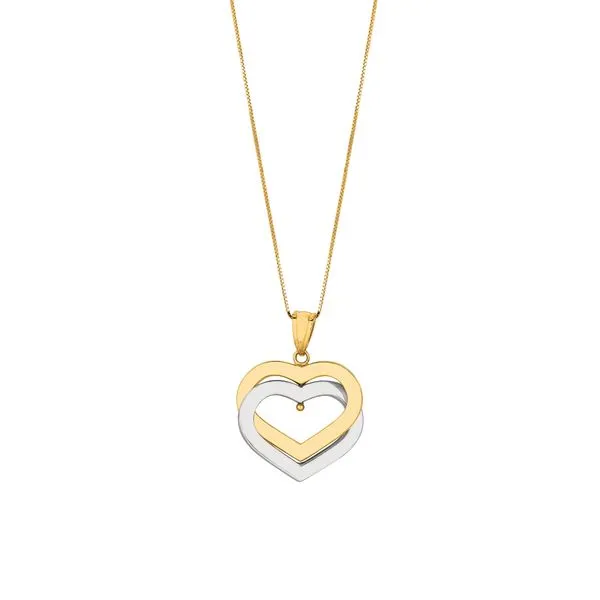 14K Gold Polished Interlocking Hearts Necklace Tennies Jewelry Appleton, WI