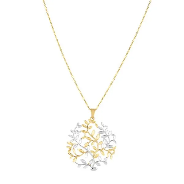 14K Two-tone Gold Tree of Life Necklace Alan Miller Jewelers Oregon, OH