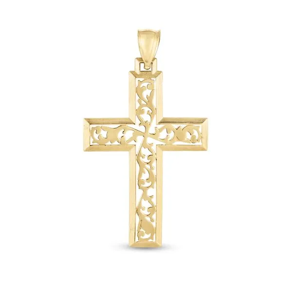 14K Gold Vine Cross Pendant Tennies Jewelry Appleton, WI