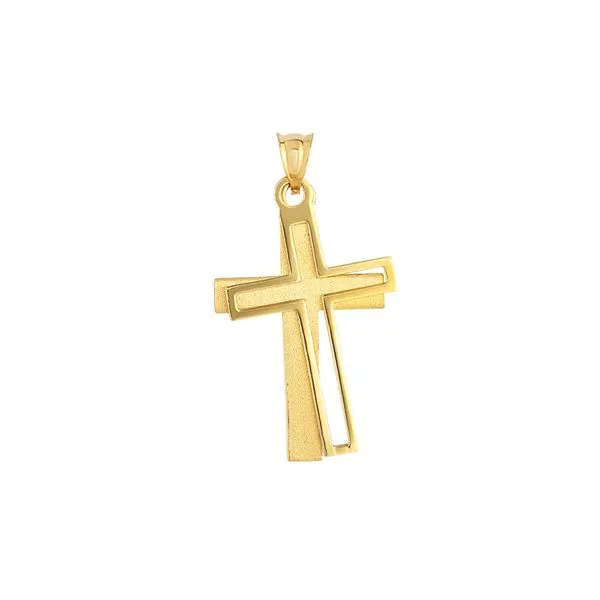 14K Gold Double Layer Cross Thomas A. Davis Jewelers Holland, MI