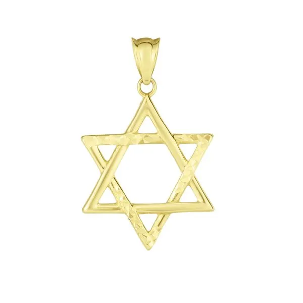14K Gold Polished & Diamond Cut Star of David Tennies Jewelry Appleton, WI