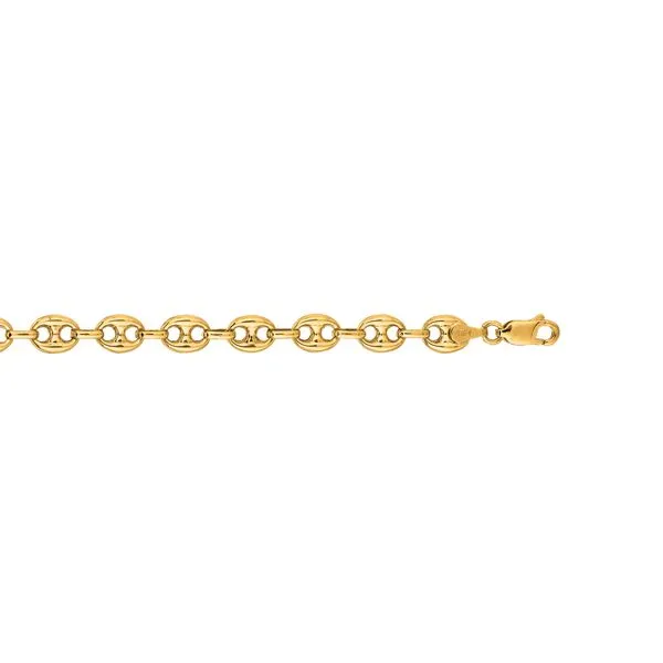14K Gold 6.8mm Lite Puffed Mariner Chain Alan Miller Jewelers Oregon, OH