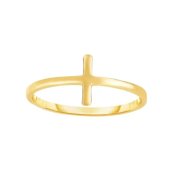 14K Gold Side Cross Ring Thomas A. Davis Jewelers Holland, MI