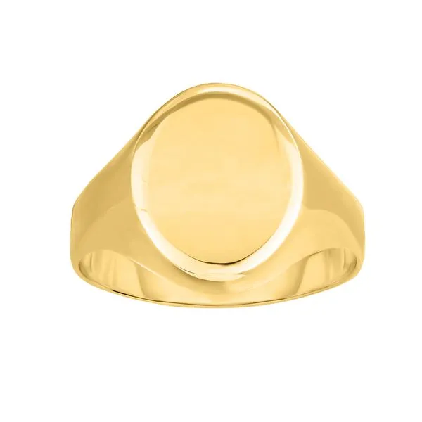 14K Gold Polished Oval Signet Ring Alan Miller Jewelers Oregon, OH