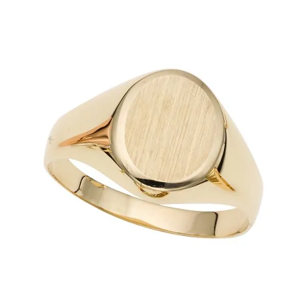 14K Gold Oval Satin Signet Ring Tennies Jewelry Appleton, WI