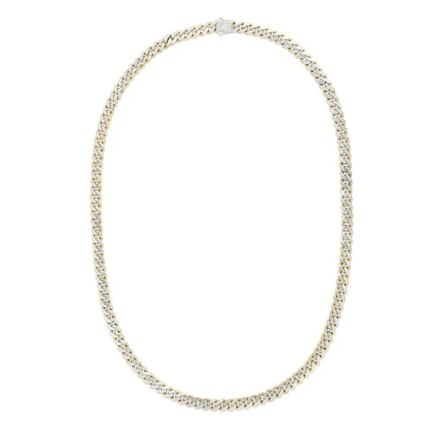 14K 6.5mm White Pave Modern Lite Miami Cuban Chain Tennies Jewelry Appleton, WI