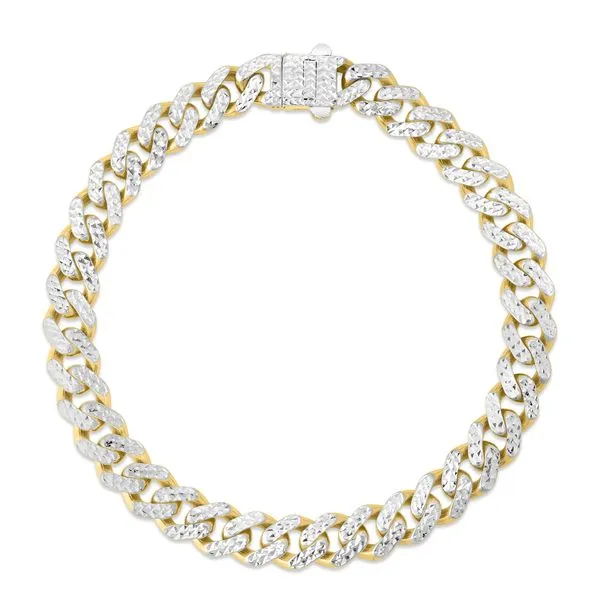 14K 8mm White Pave Lite Miami Cuban Chain Tennies Jewelry Appleton, WI