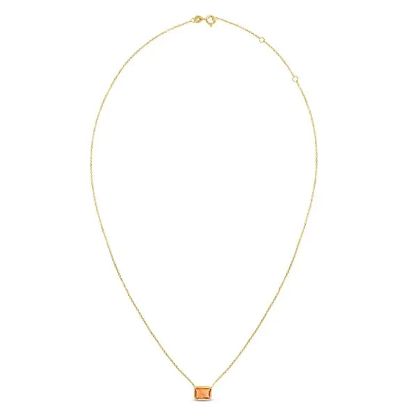 14K Gold Emerald Cut Citrine Necklace Tennies Jewelry Appleton, WI