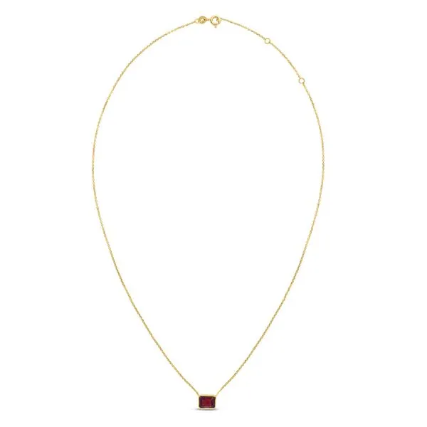 14K Gold Emerald Cut Garnet Necklace Tennies Jewelry Appleton, WI