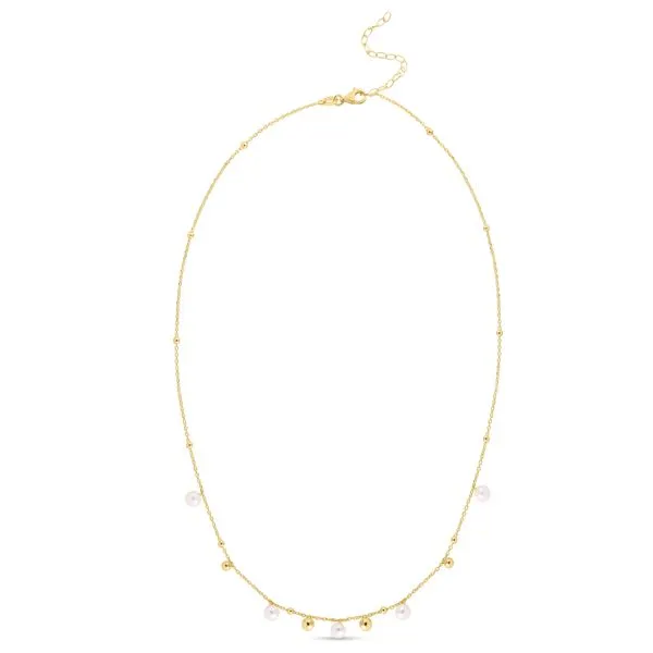 14K Gold Pearl and Scattered Bead Necklace Tennies Jewelry Appleton, WI