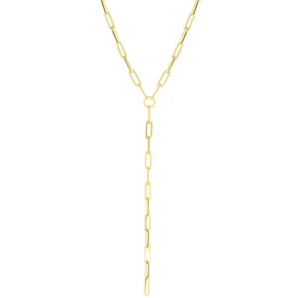 14K Lariat Paperclip Y-Necklace Alan Miller Jewelers Oregon, OH