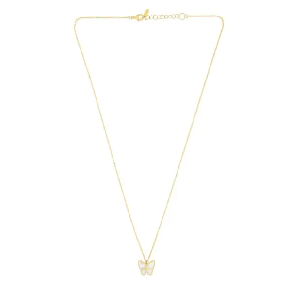 14K Gold Mother of Pearl Butterfly Necklace Tennies Jewelry Appleton, WI
