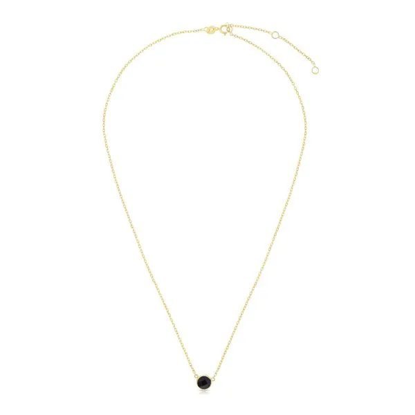 14K Gold & Onyx Solitaire Necklace Tennies Jewelry Appleton, WI