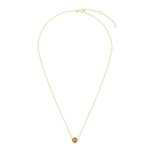 14K Gold & Citrine Solitaire Necklace Tennies Jewelry Appleton, WI