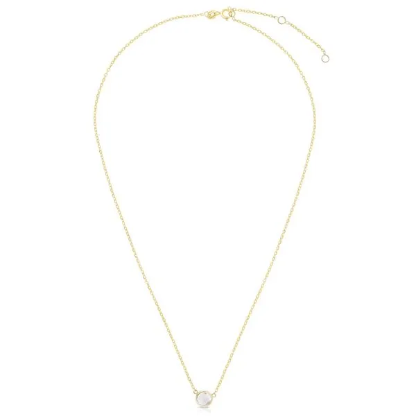 14K Gold & White Topaz Solitaire Necklace Alan Miller Jewelers Oregon, OH