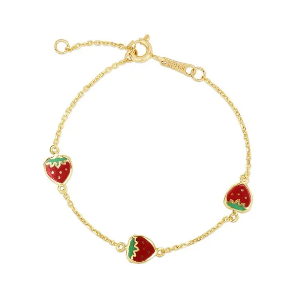 14K Gold Enamel Strawberry Bracelet Alan Miller Jewelers Oregon, OH