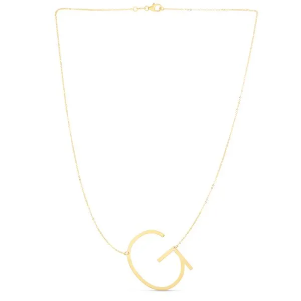 14K Gold Large Initial G Necklace Tennies Jewelry Appleton, WI