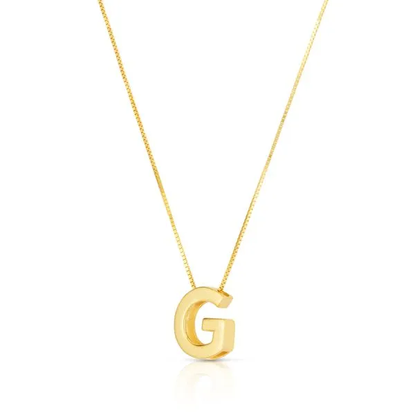 14K Gold Block Letter Initial G Necklace Tennies Jewelry Appleton, WI