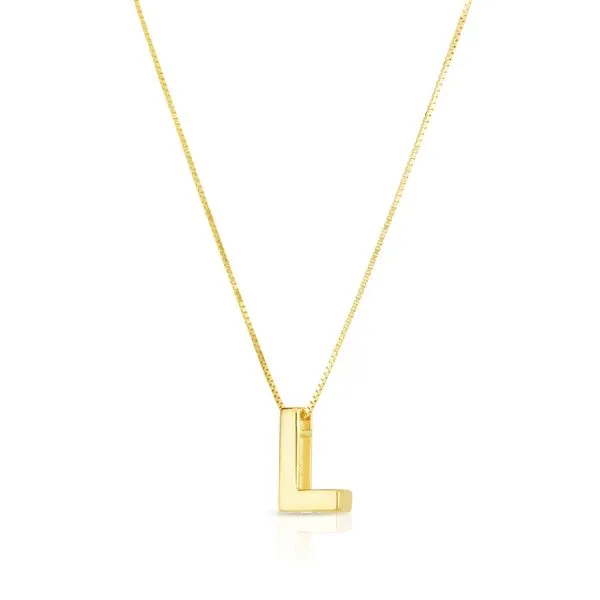 14K Gold Block Letter Initial L Necklace Tennies Jewelry Appleton, WI