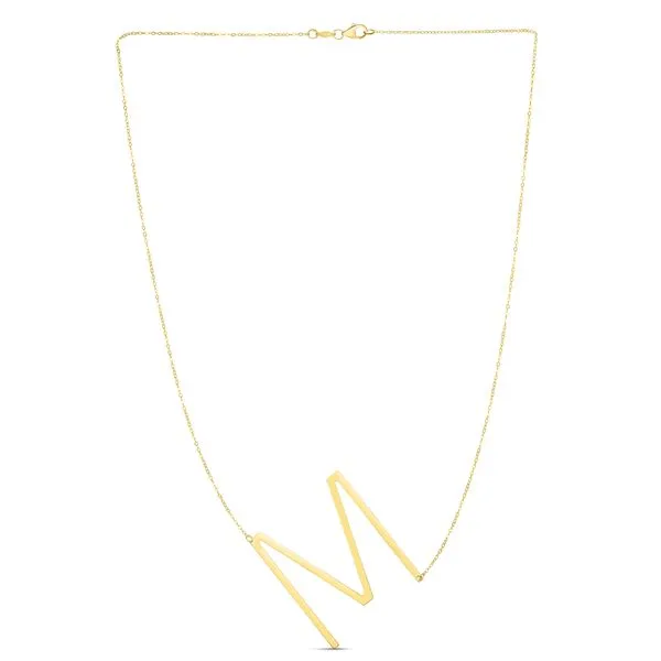 14K Gold Large Initial M Necklace Tennies Jewelry Appleton, WI