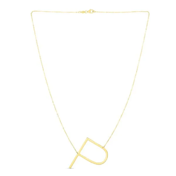 14K Gold Large Initial P Necklace Alan Miller Jewelers Oregon, OH