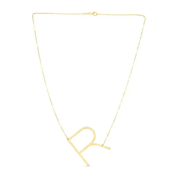 14K Gold Large Initial R Necklace Alan Miller Jewelers Oregon, OH