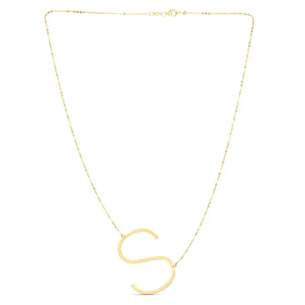 14K Gold Large Initial S Necklace Alan Miller Jewelers Oregon, OH