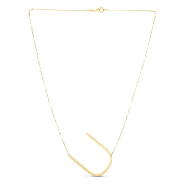 14K Gold Large Initial U Necklace Tennies Jewelry Appleton, WI
