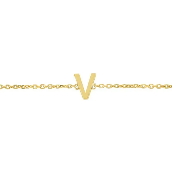 14K Mini Initial V Necklace Tennies Jewelry Appleton, WI