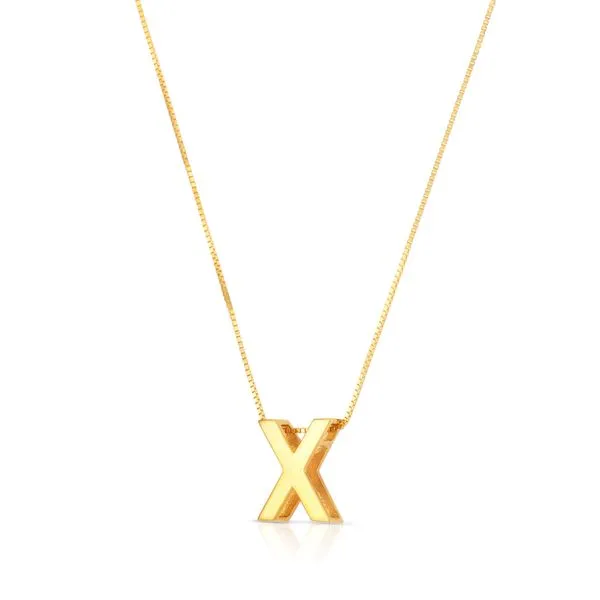 14K Gold Block Letter Initial X Necklace Tennies Jewelry Appleton, WI