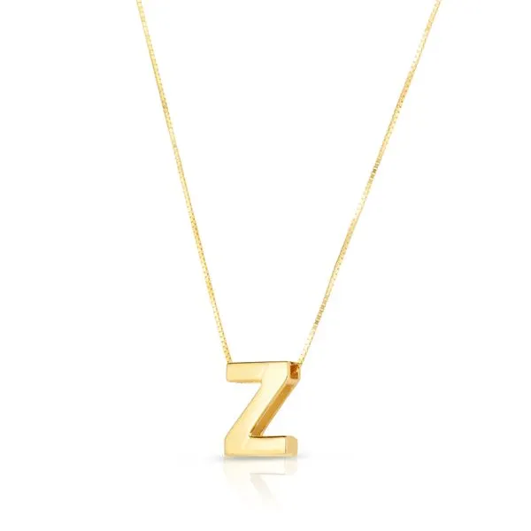 14K Gold Block Letter Initial Z Necklace Alan Miller Jewelers Oregon, OH