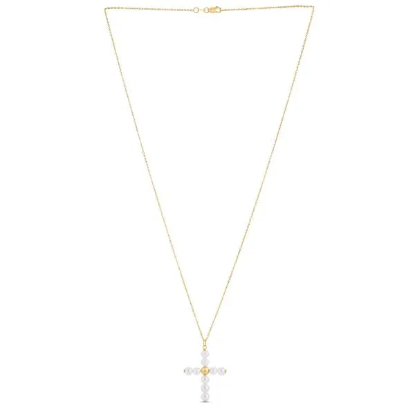 14K Gold Pearl Cross Pendant Tennies Jewelry Appleton, WI