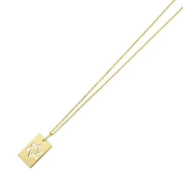 14K Gold Star of David Tag Necklace Thomas A. Davis Jewelers Holland, MI