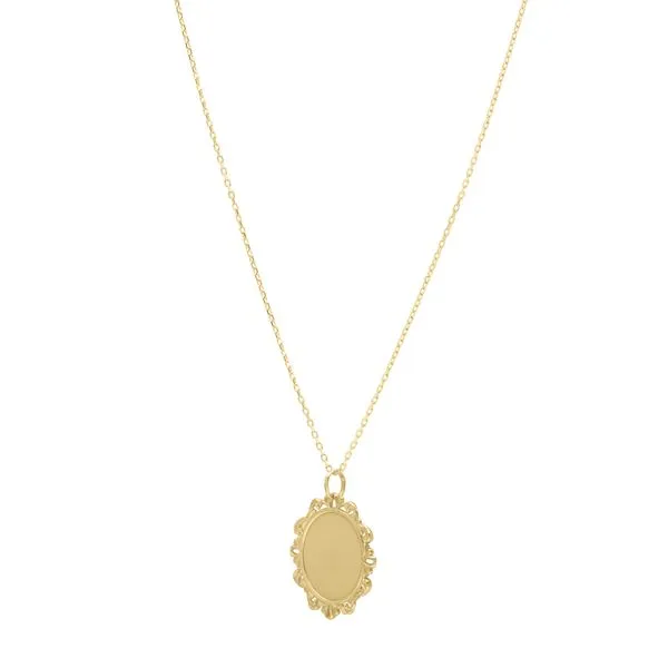 14K Baroque Round Pendant  Tennies Jewelry Appleton, WI