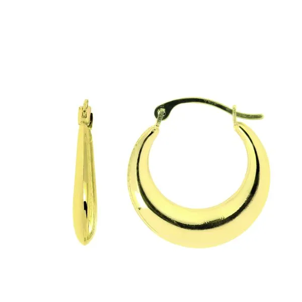 14K Gold Polished Round Graduated Back to Back Hoop Earring Tennies Jewelry Appleton, WI