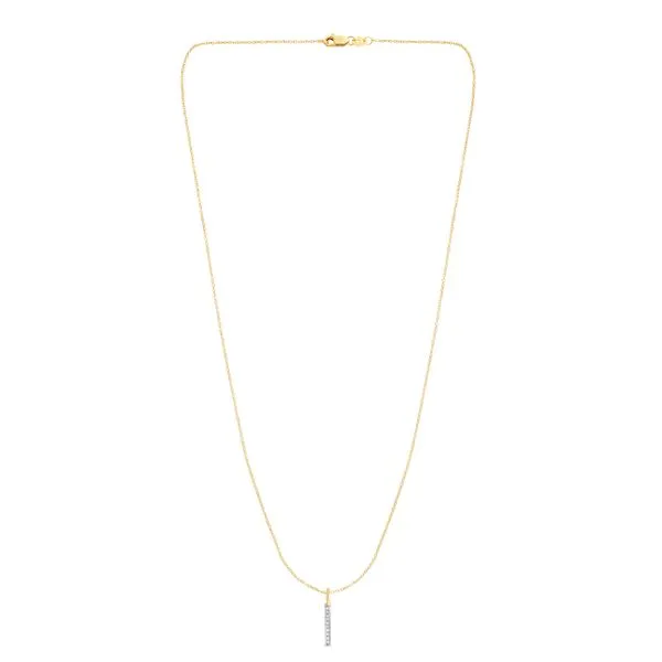 14K Gold .06ct Diamond Bar Necklace Tennies Jewelry Appleton, WI