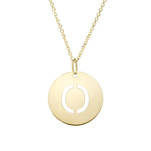 14K Gold Disc Initial O Necklace Alan Miller Jewelers Oregon, OH