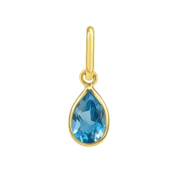 14K Pear Blue Topaz Charm Tennies Jewelry Appleton, WI