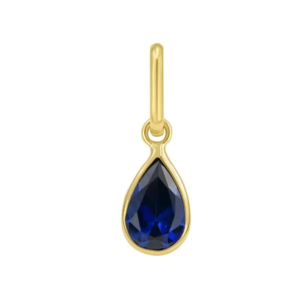 14K Pear Blue Sapphire Charm Clater Jewelers Louisville, KY