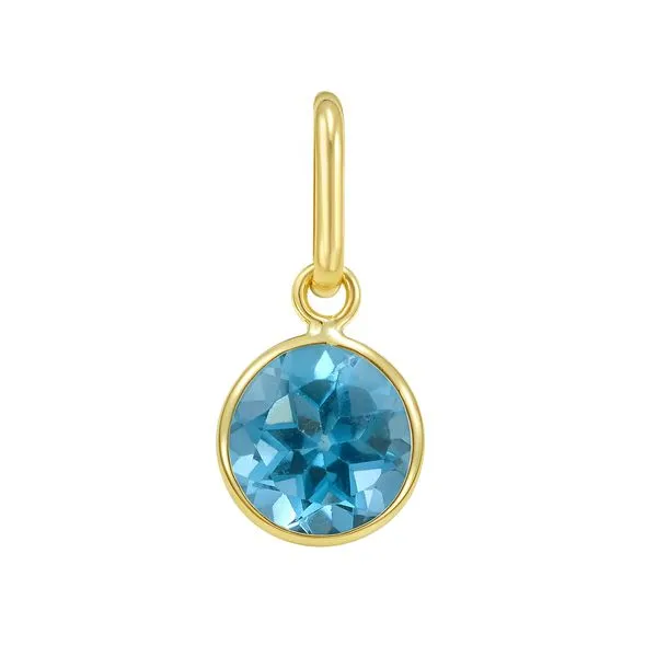 14K Round Blue Topaz Charm Tennies Jewelry Appleton, WI