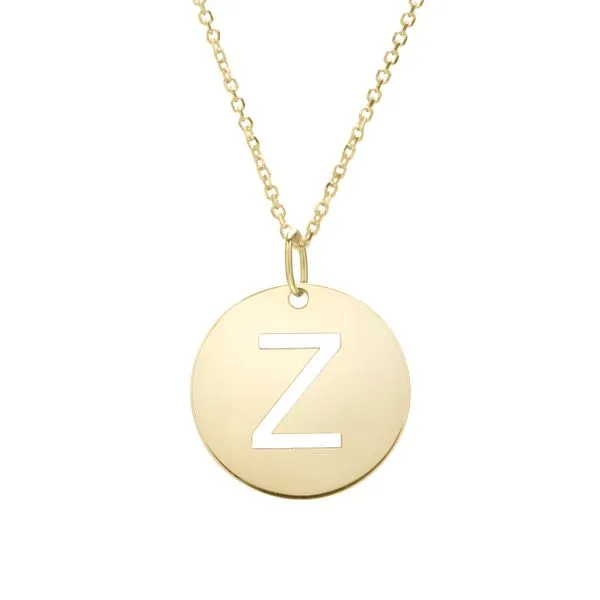 14K Gold Disc Initial Z Necklace Tennies Jewelry Appleton, WI