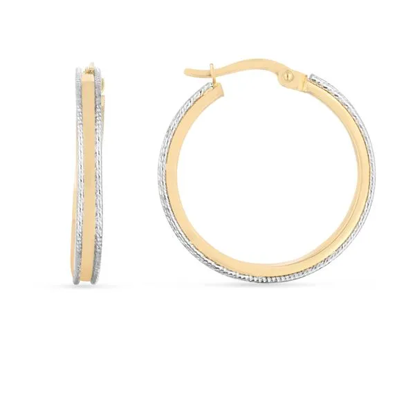 14K Two-tone Round Hoop Alan Miller Jewelers Oregon, OH