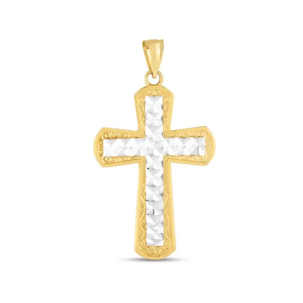 14K Two-tone Cross Pendant Tennies Jewelry Appleton, WI