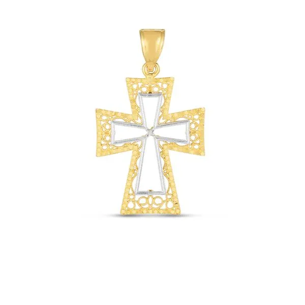 14K Two-tone Cross Pendant Tennies Jewelry Appleton, WI