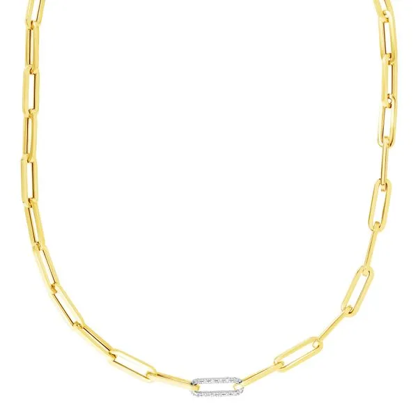 14K  .32ct Diamond Paperclip Necklace Alan Miller Jewelers Oregon, OH