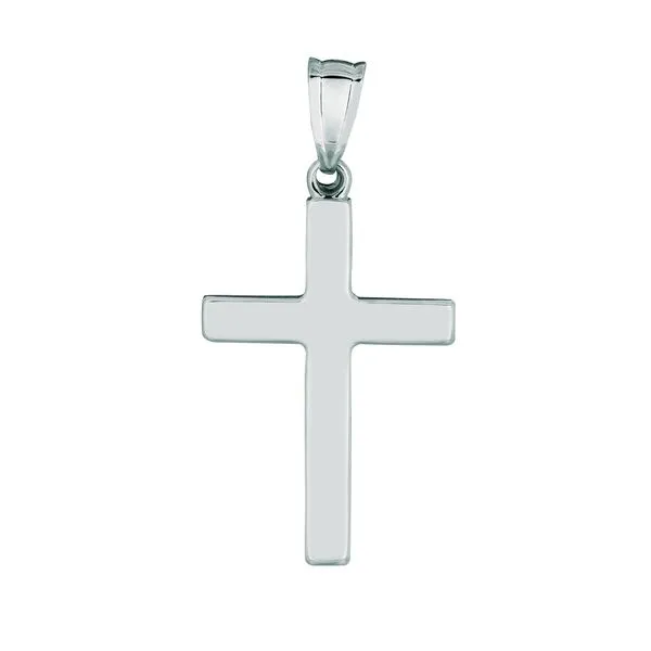 14K White Gold Flat Cross Alan Miller Jewelers Oregon, OH