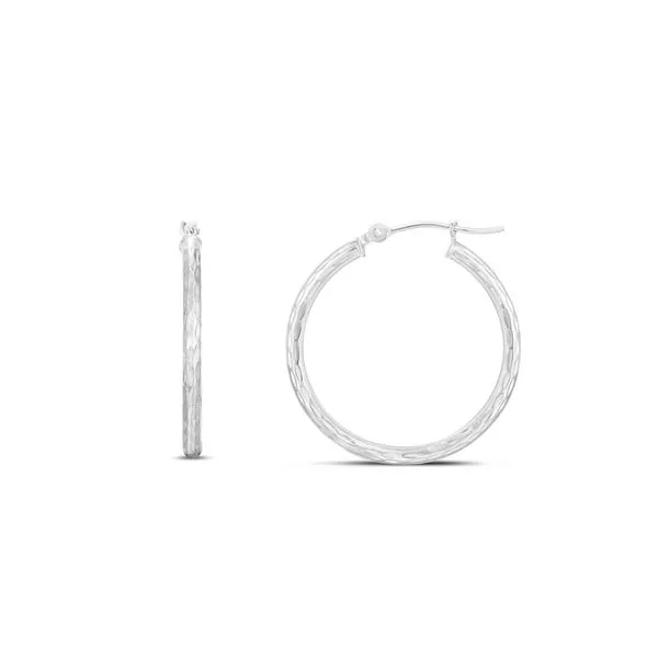 14K Gold 2mm Diamond Cut Hoop Earring Tennies Jewelry Appleton, WI